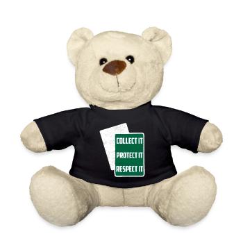 Collect It Protect It Respect It Funny TCG Trading - Teddy Bear - black - Front