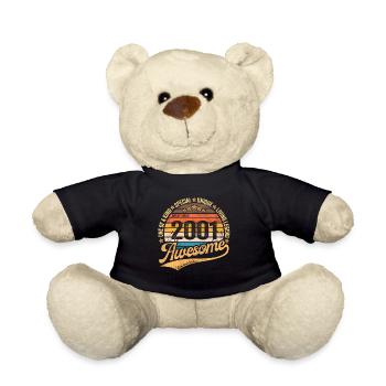 2001 Anniversaire Retro Gift né Année 2001 - Nounours - noir - Devant