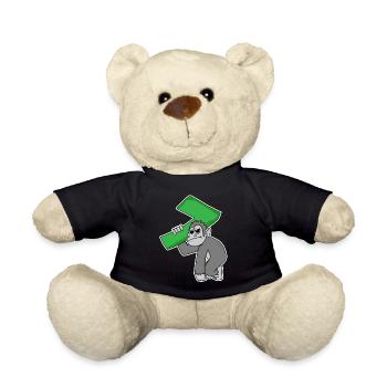 7 years old - 7th birthday - Teddy Bear - black - Front