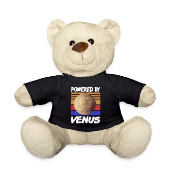 Powered By VENUS Retro Solar System Planet Designs - Teddy Bear - black - Front