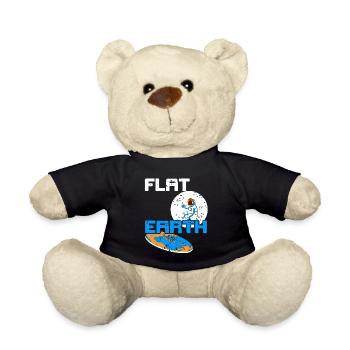 FLAT Earth Retro Vintage Flat Earther Society - Teddy Bear - black - Front