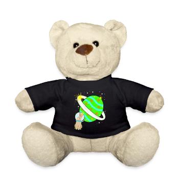 Rabbit Easter Easter Egg Space - Teddy Bear - black - Front
