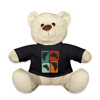 Pizza Pizzaria pizzaria pizza rétro pizza maker - Nounours - noir - Devant