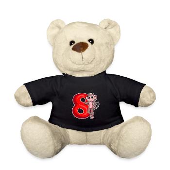8 Jahre alt - 8. Geburtstag mit Tier Motiv - Teddy - Schwarz - Vorne