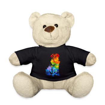 Farbspritzer Mops Bunter Mops - Teddy - Schwarz - Vorne