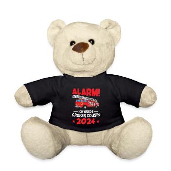 Children's Alarm I'm going to be a Big Cousin 2024 - Teddy Bear - black - Front
