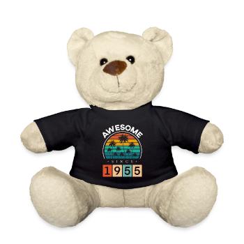 1955 Geboren Geburtstag Geburtsjahr Vintage - Teddy - Schwarz - Vorne
