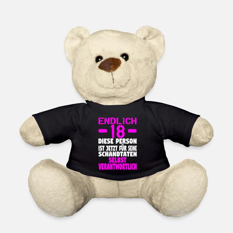 18 Geburtstag Geburtstagsgeschenk Mädchen Frau - Teddy - Schwarz