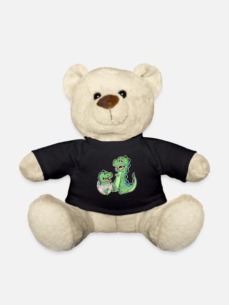 Dinosaurier mit Baby Dinosaurier - Teddy - Schwarz
