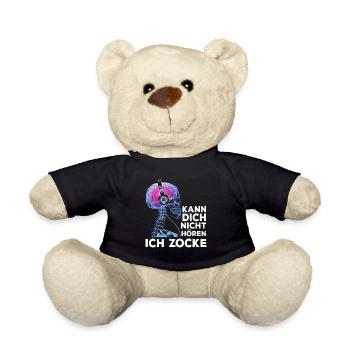 Kann Dich Nicht Hören Ich Zocke Gamer Skelett - Teddy - Schwarz - Vorne