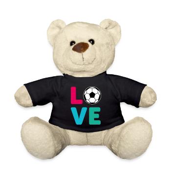 Love Fußball lustiges funny Design Tshirt - Teddy - Schwarz - Vorne