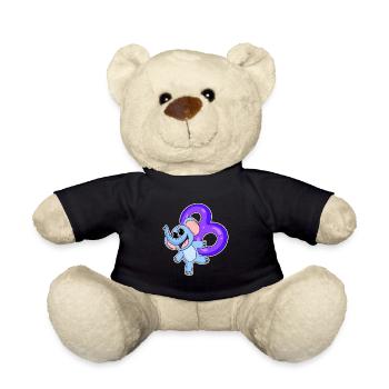 8 Jahre alt - 8. Geburtstag mit Tier Motiv - Teddy - Schwarz - Vorne