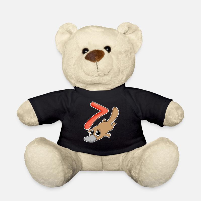 7 Jahre alt - 7. Geburtstag mit Tier Motiv - Teddy - Schwarz