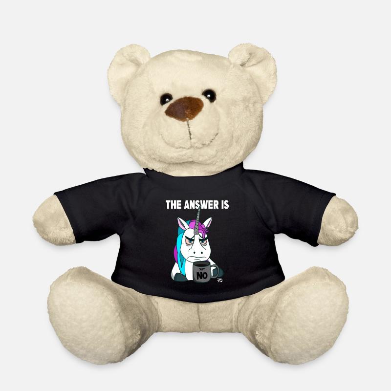 Juste non. Licorne grincheuse et drôle avec café - Nounours - noir