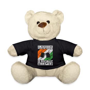 Irland Irisch Lustig Spruch St Patricks Day - Teddy - Schwarz - Vorne