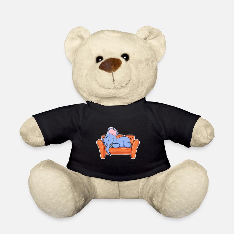 Elefant Liegen Niedlich Schlafen Schlaf - Teddy - Schwarz