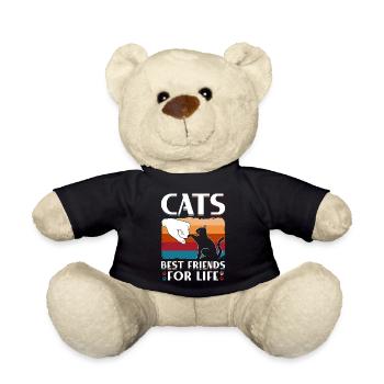 Cats Best Friends For Life - Teddy Bear - black - Front