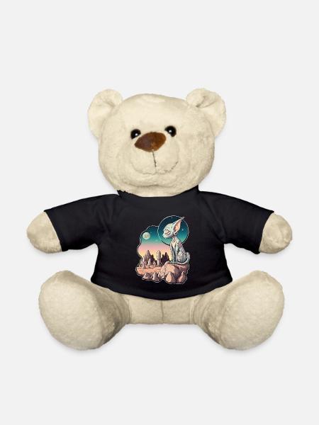 Sphynx cat - alien lovecraftian landscape - Teddy Bear - black