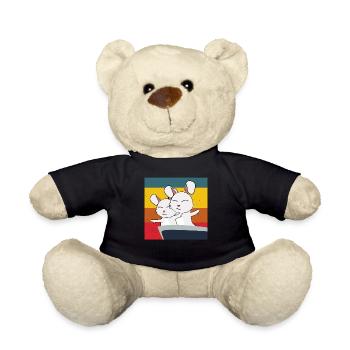 niedliche Hasen Häschen in Titanic Pose - Teddy - Schwarz - Vorne