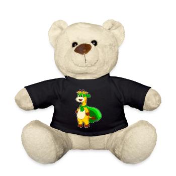 Giraffe Superhero Cloak - Teddy Bear - black - Front