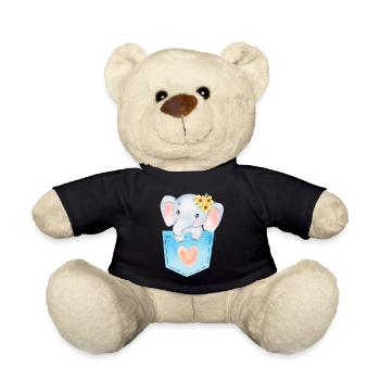 Baby-Elefant in Brusttasche Kawaii-Elefant - Teddy - Schwarz - Vorne
