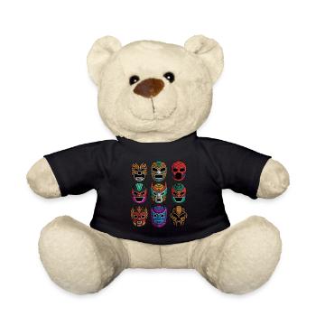 Masken der Legenden - Retro Lucha Libre Wrestlong - Teddy - Schwarz - Vorne