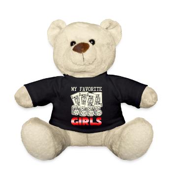 Poker Damen Pokerkarten Pokerspieler - Teddy - Schwarz - Vorne