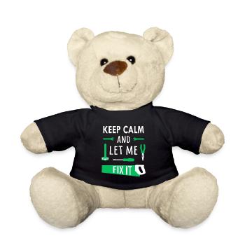 Keep calm and let me fix it - Teddy Bear - black - Front