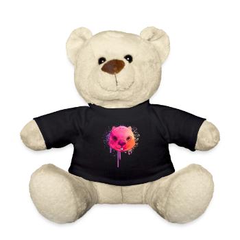 Coloured Artsy Wombat Design Art Rodent Animal - Teddy Bear - black - Front