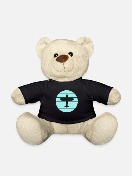 Flugzeug - Teddy - Schwarz