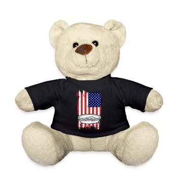 Drapeau américain orpaillage - Nounours - noir - Devant