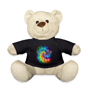Peacezeichen Friedenszeichen Tie Dye - Teddy - Schwarz - Vorne