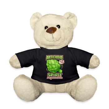 Artichoke illustration, funny saying - Teddy Bear - black - Front