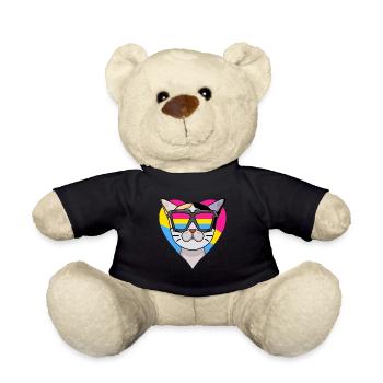 Pansexual Cat Japanese Bobtail Heart Cadeau - Nounours - noir - Devant