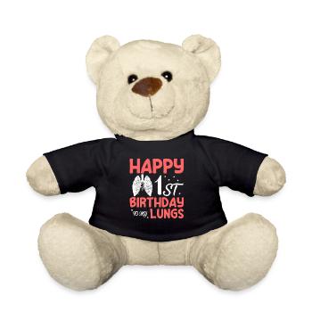 Happy 1st Birthday To My Lung Spenderlunge - Teddy - Schwarz - Vorne