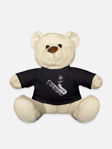 Saxophone With Flower Saxophone Player Saxophone L - Teddy - Schwarz