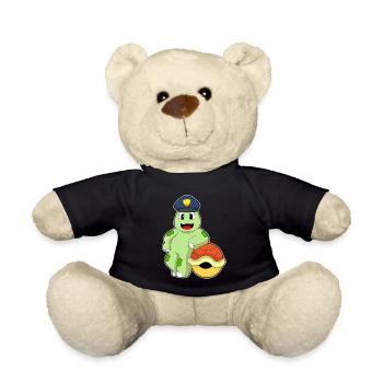 Tortue policier casquette police - Nounours - noir - Devant