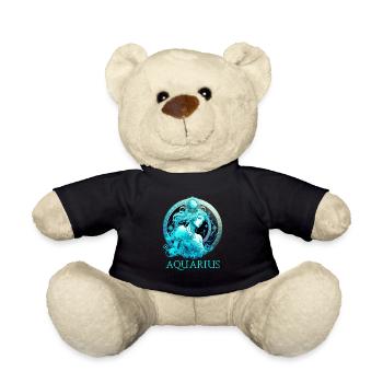 Embrace Your Aquarius Identity: Aquarius Pride Zod - Teddy Bear - black - Front