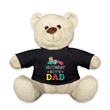 Father of birthday boy builds building blocks - Teddy Bear - black - Front