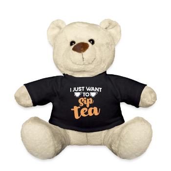 Teetrinker Geschenk Tasse Tee Liebhaber - Teddy - Schwarz - Vorne
