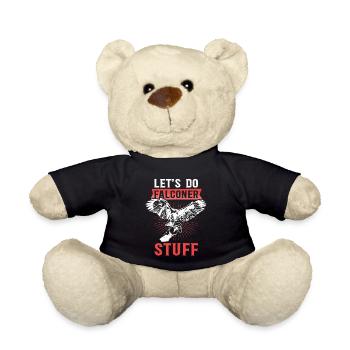 Falkner Falknerei Beizjagd Falken Jagd Geschenk - Teddy - Schwarz - Vorne