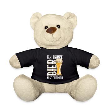 Ich Trinke Bier Also Feier Ich - Bier Tag Bier - Teddy - Schwarz - Vorne
