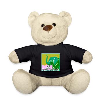 Save The Wild Retro Elephant Animal Lover Designs - Teddy Bear - black - Front