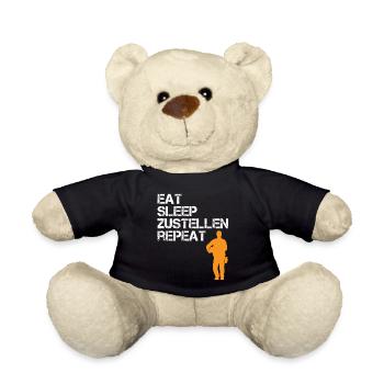 Postman Saying Courier Postman Gift - Teddy Bear - black - Front