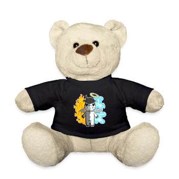 Cow - Angel and Devil - Teddy Bear - black - Front