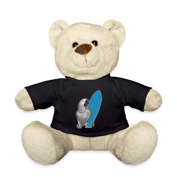 Parrot Surfing Surfboard Summer - Teddy Bear - black - Front