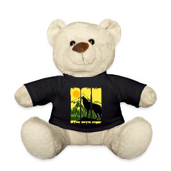 Wolf Natur Wandern Berge Wald - Teddy - Schwarz - Vorne