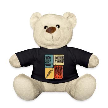 Sardine Herring Retro Sardines Herring - Teddy Bear - black - Front