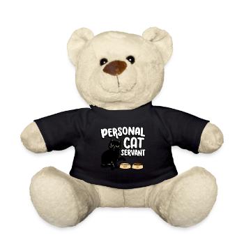 Chat personnel serviteur chat mangeur de nourriture pour chat - Nounours - noir - Devant