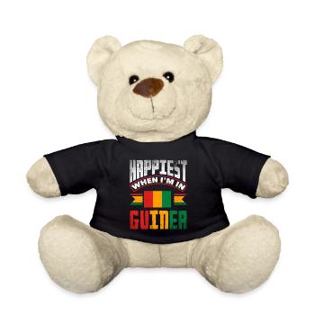 Guinea Guinea Guinea Flagge am glücklichsten, wenn ich in bin - Teddy - Schwarz - Vorne
